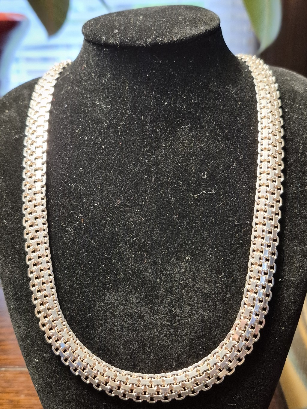 925 Italy Itaor 18 Inch Sterling Silver Bismark Necklace Rare 10+Mm Wide 36grams